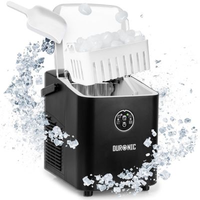 ICM12 BK Machine à glaçons automatique 120W 8 cubes en 6 à 8 min Panier 1 litre Réservoir 1 litre Pelle incluse Cocktail Duronic