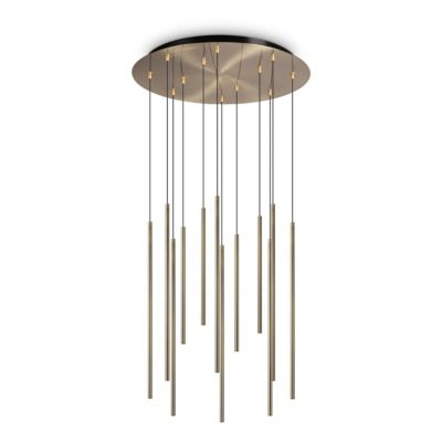 Ideal Lux FILO Plafonnier décoratif à 12 grappes de gouttes en laiton 3000K