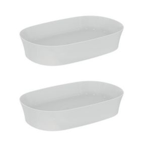 IDEAL STANDARD Lot de deux vasques ovales 60x38 cm Ipalyss sans bonde blanc