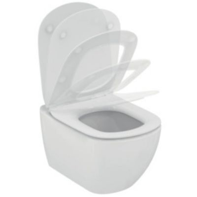 Ideal Standard TESI - Cuvette AquaBlade sans bride + abattant ultra-fin avec frein de chute (T354601)