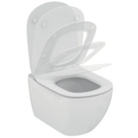 Ideal Standard TESI - Cuvette AquaBlade sans bride + abattant ultra-fin avec frein de chute (T354601)