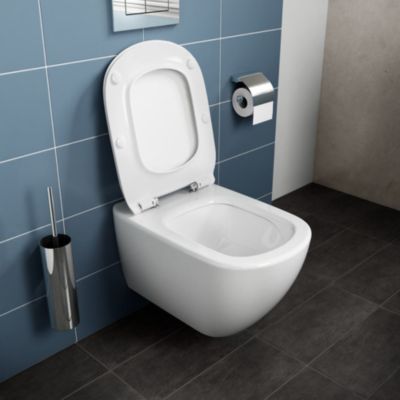 Ideal Standard TESI - Cuvette AquaBlade sans bride + abattant ultra-fin avec frein de chute (T354601)