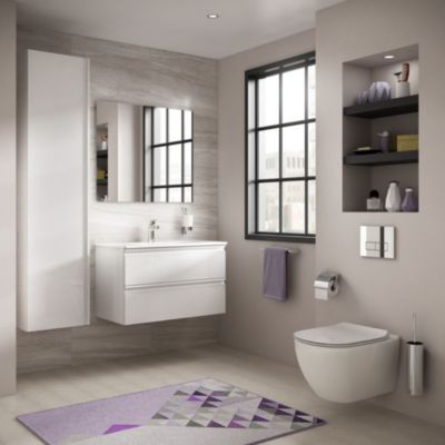 Ideal Standard TESI - Cuvette AquaBlade sans bride + abattant ultra-fin avec frein de chute (T354601)