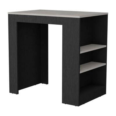 Ilot de cuisine en mélamine Chicago avec étagères , 91.28 cm X 91.99 cm X 58.97 cm , Multicolore