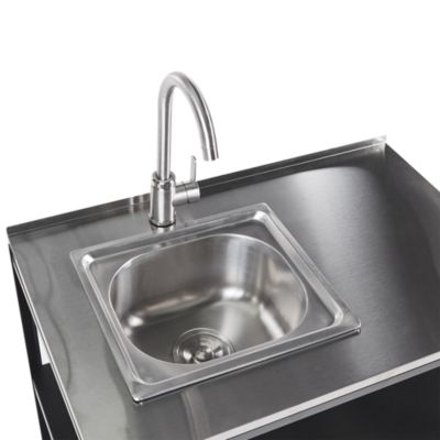 Ilot de cuisine extérieure avec évier VILAMA Noir Métal