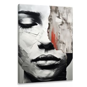 Image Canvas VISAGE De Femme Abstraction 50cm x 70cm  - Parfait pour décorer votre salon, chambre ou bureau avec un design unique