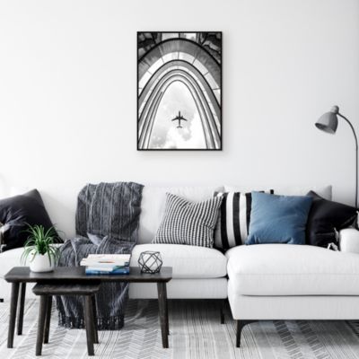 Image encadrée avion noir et blanc Dada Art l.52 x h.72 cm