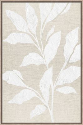 Image encadrée branche floral blanc et beige l.60 x H.90 cm Dada Art