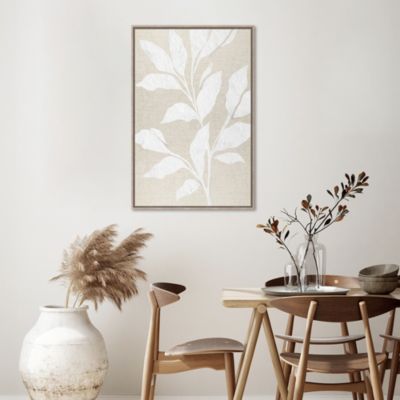 Image encadrée branche floral blanc et beige l.60 x H.90 cm Dada Art