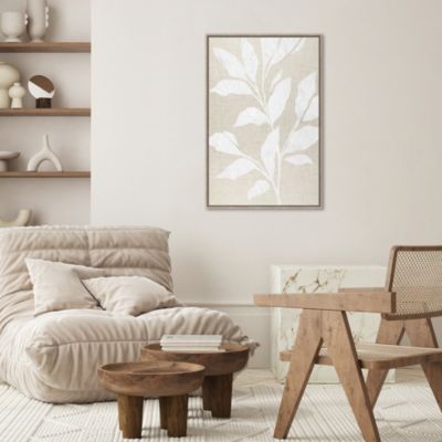 Image encadrée branche floral blanc et beige l.60 x H.90 cm Dada Art