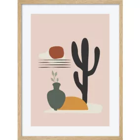 Image encadrée Cactus 30 x 40 cm CM Creation