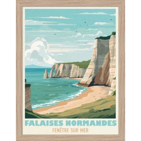 Image encadrée falaises Normandes Dada Art cadre en bois 30x40 cm