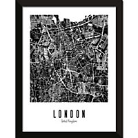 Image encadrée map Londres CM Creation L.40 x l.30 cm