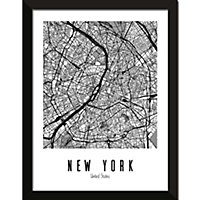 Image encadrée map New York CM Creation L.40 x l.30 cm