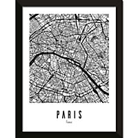 Image encadrée map Paris CM Creation L.40 x l.30 cm
