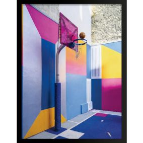 Image encadrée panier de basket multicolore l.43 x L.53 cm