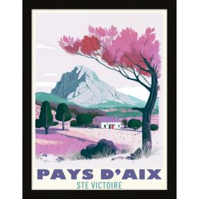 Image encadrée pays d'Aix Ste Victoire Dada Art cadre noir 30x40 cm