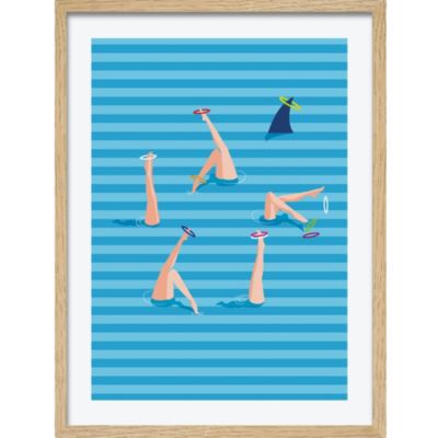 Image encadrée piscine bleu l.33 x L.43 cm