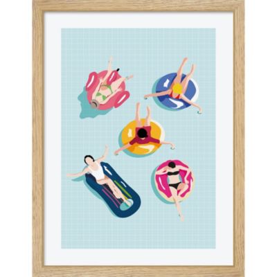 Image encadrée piscine bouées l.30 x H.40 cm