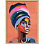 Image encadrée portrait de femme orange l.43 x L.53 cm