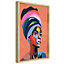 Image encadrée portrait de femme orange l.43 x L.53 cm
