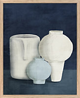 Image encadrée poteries bleu, blanc Dada Art l.33 x H.53 cm