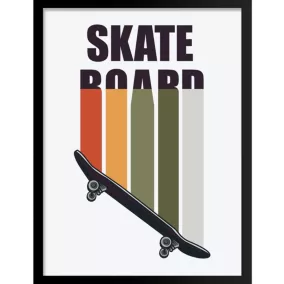 Image encadrée Skateboard l.30 x H.40 cm