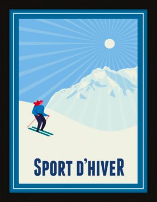 Image encadrée sport d'hiver Dada Art cadre noir 30x40 cm