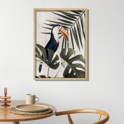 Image encadrée toucan feuillage vert et beige l.43 x H.53 cm CM creation