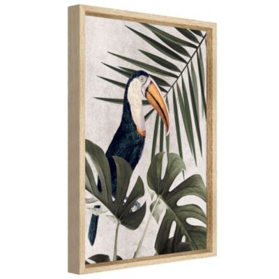 Image encadrée toucan feuillage vert et beige l.43 x H.53 cm CM creation