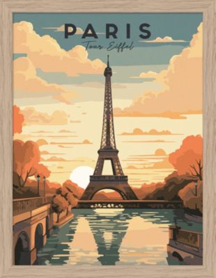 Image encadrée tour Eiffel Dada Art cadre en bois 30x40 cm