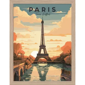 Image encadrée tour Eiffel Dada Art cadre en bois 30x40 cm