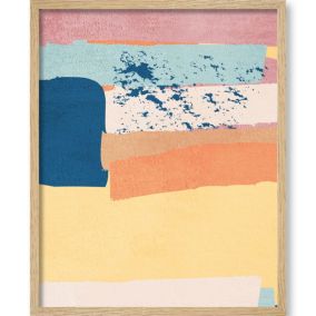 Image encadrée trio abstrait multicolore l.43 x L.53 cm
