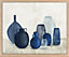 Image encadrée vases bleus bleu, blanc Dada Art l.33 x H.53 cm