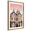 Image encadrée ville d'Angers rose l.43 x L.53 cm