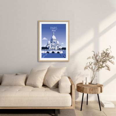 Image encadrée ville de paris bleu l.43 x L.53 cm