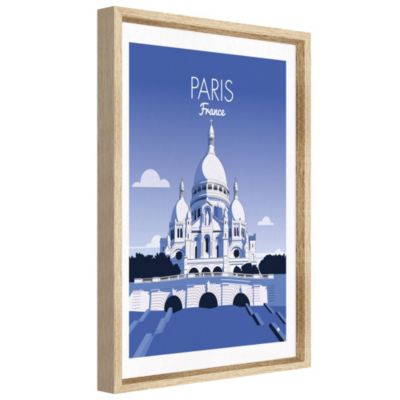 Image encadrée ville de paris bleu l.43 x L.53 cm