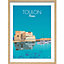 Image encadrée ville de Toulon bleu l.43 x L.53 cm