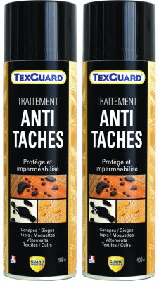 Imperméabilisant Tissu et Cuir Antitache TEXGUARD 2 Aérosols Velours Hydrofuge Incolore et Invisible Canapé Tapis Rideau Moquette