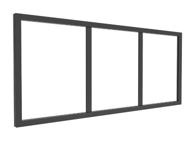 Imposte atelier en aluminium thermolaqué - L93 x H40 cm - Noir - BAYVIEW