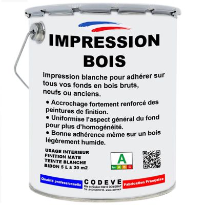 Impression Bois - 20 L   - Codeve Bois - RAL 9010 - Blanc pur