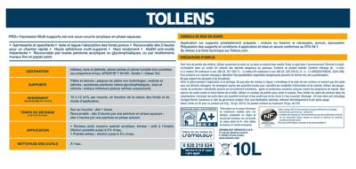 Impression extérieur multi-supports Tollens pro+ 10L