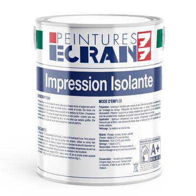 Impression isolante, bloque et isole les fonds tachés, colorés, foncés, peinture fixante et régulatrice d'absorption ECRAN 77-1-Bl