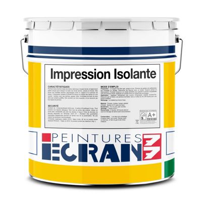 Impression isolante, bloque et isole les fonds tachés, colorés, foncés, peinture fixante et régulatrice d'absorption ECRAN 77-15-B