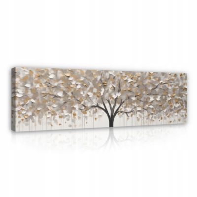 Impression sur toile abstrait arbre moderne 145x45 cm xxl tableau décoration deco murale intissée pour salon chambre cuisine