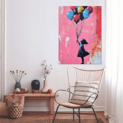 Impression sur Toile Abstrait Banksy Moderne 60x40 cm XXL Tableau Décoration Murale Tableau Déco pour salon chambre cuisine