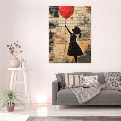 Impression sur Toile Abstrait Banksy Moderne 60x40 cm XXL Tableau Décoration Murale Tableau Déco pour salon chambre cuisine