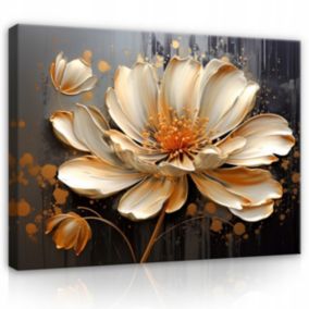 Impression sur toile abstrait fleurs moderne 60x40 cm xxl tableau décoration deco murale intissée pour salon chambre cuisine