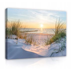 Impression sur toile Plage Nature Mer moderne 60x40 cm xxl tableau décoration deco murale intissée pour salon chambre cuisine
