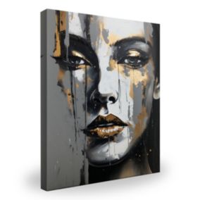 Impression Sur Toile Visage Abstrait 70cm x 100cm  - Parfait pour décorer votre salon, chambre ou bureau avec un design unique et
